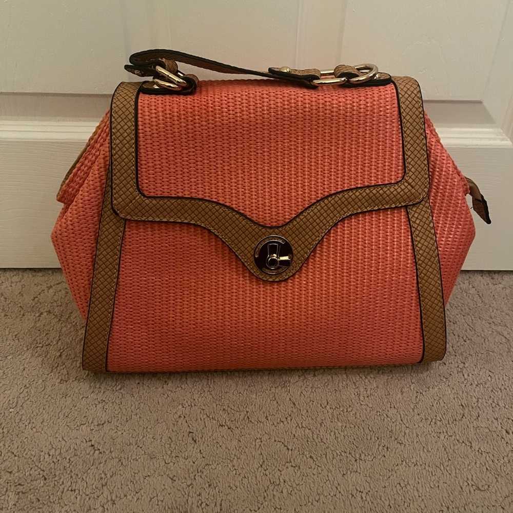 Urban Expressions Coral and Brown Satchel